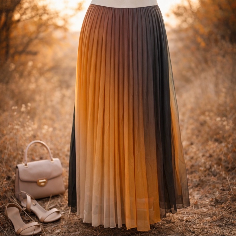 MetroWear Pleated Muted Colors Pull On Boho Peasant Gypsy Hippie Size Small